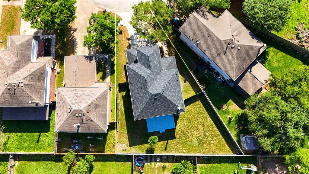 Aerial view of your new home! Look at that large lot!