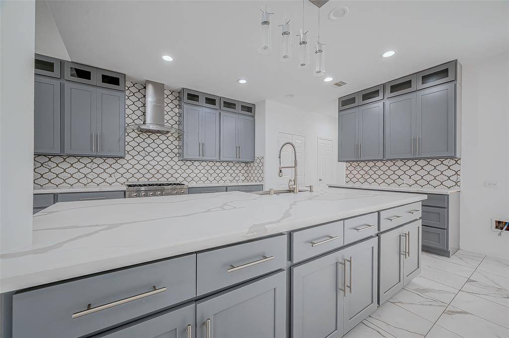 Additional storage in the kitchen island.
