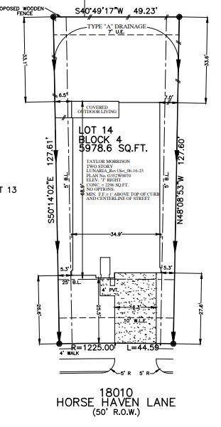 18010 Horse Haven Lane preliminary plot plan