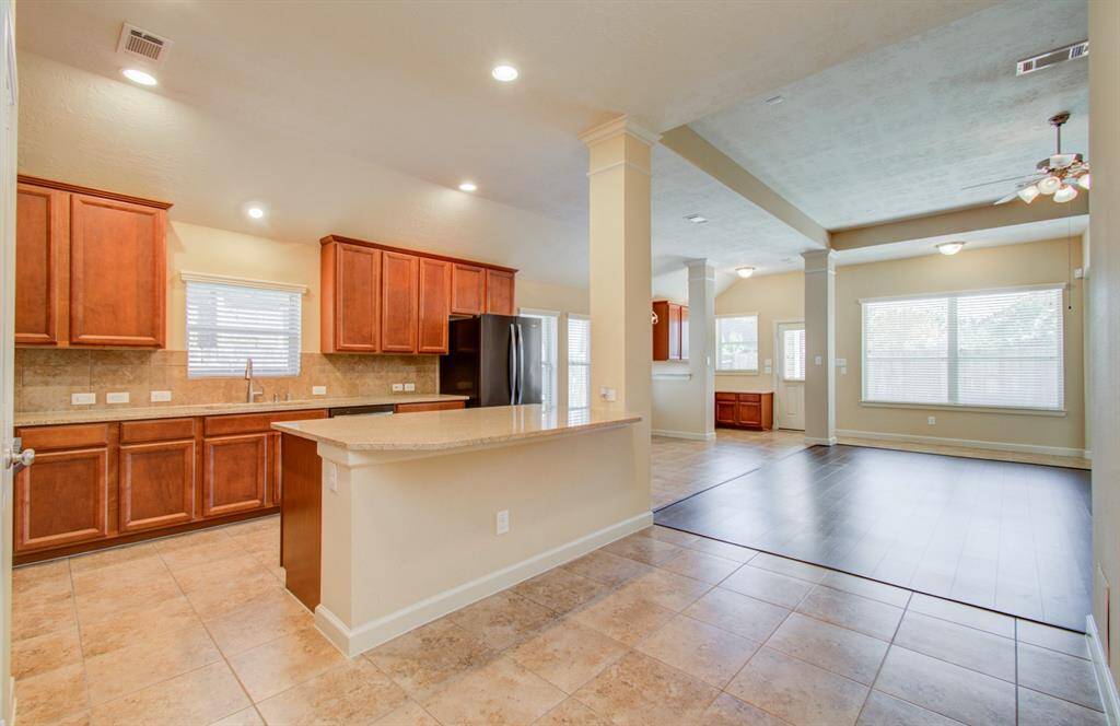 View into kitchen
