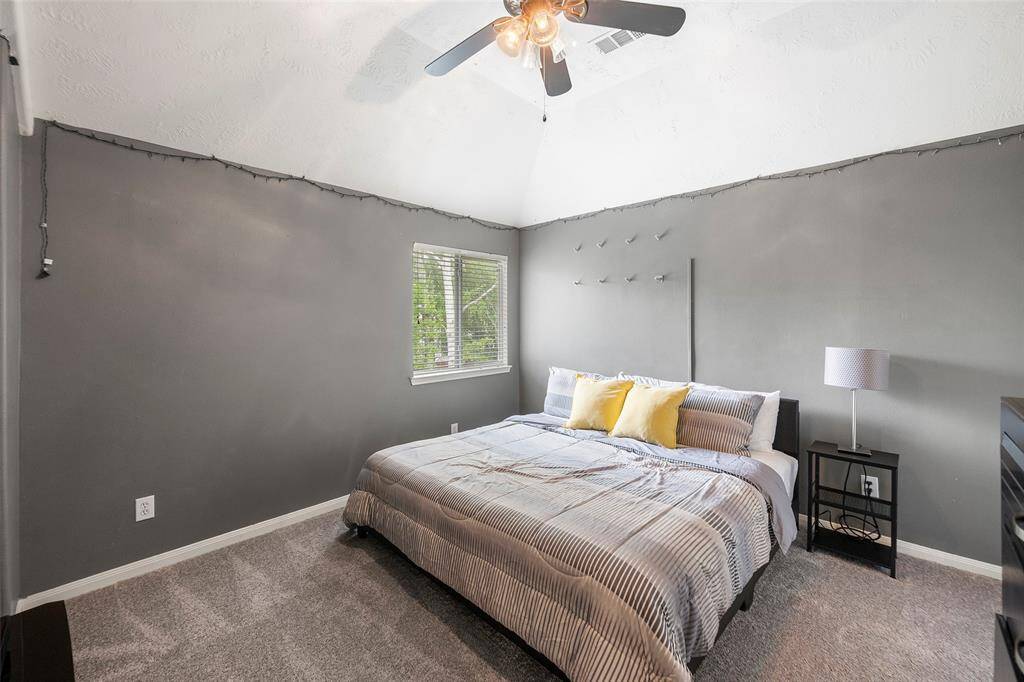 2nd Floor spacious secondary rooms include soft carpeting, generous sized closets, and sunlit windows dressed with privacy blinds.