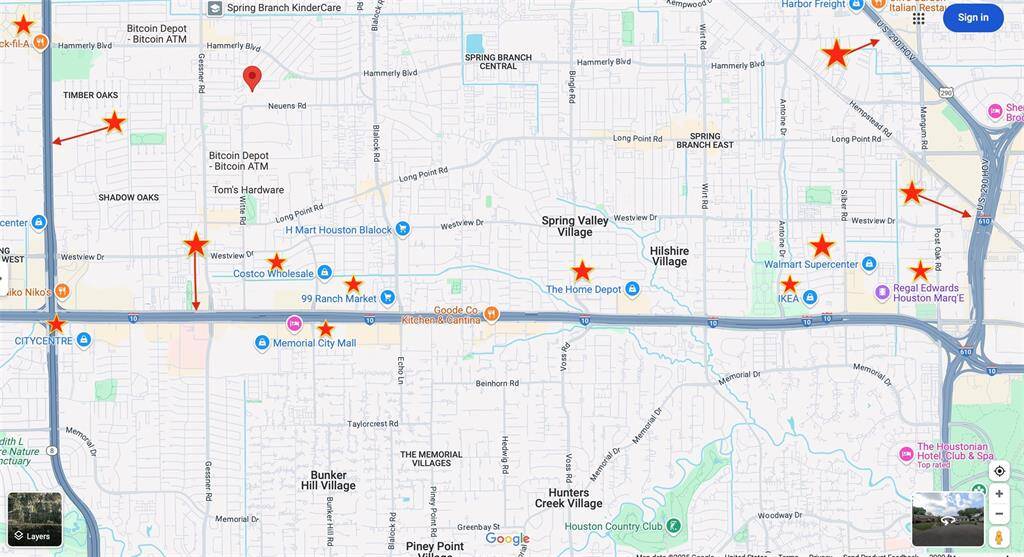 Home is located near four major houston freeways and minutes from HEB, Memorical city mall, City Centre, Multiple Bars, Ikea and so much more