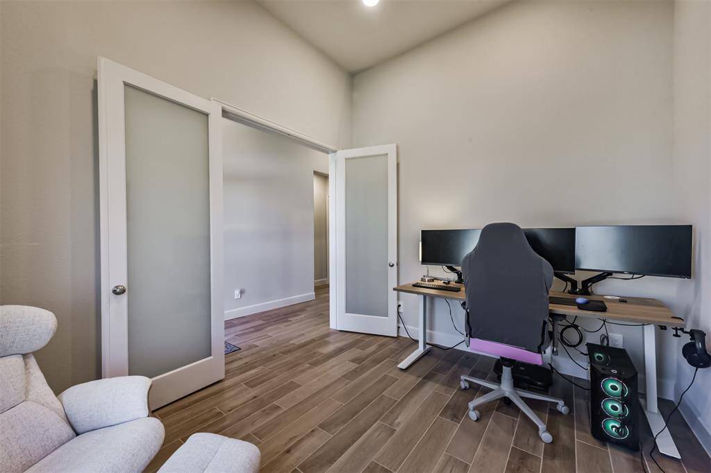 Office with French doors