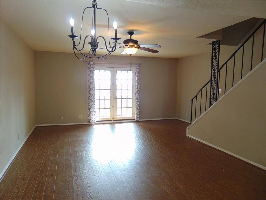 Stairs lead to 2 bedrooms with Jack and Jill bathroom.