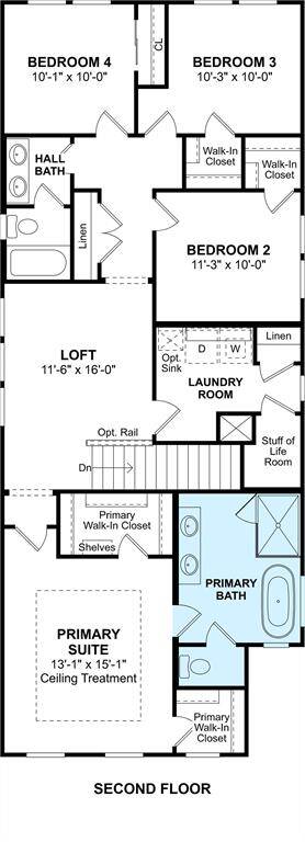 The San Antonio floor plan by K. Hovnanian Homes. 2nd Floor shown. *Prices, plans, dimensions, features, specifications, materials, and availability of homes or communities are subject to change without notice or obligation.