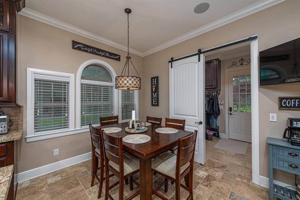 The kitchen opens into the breakfast room.