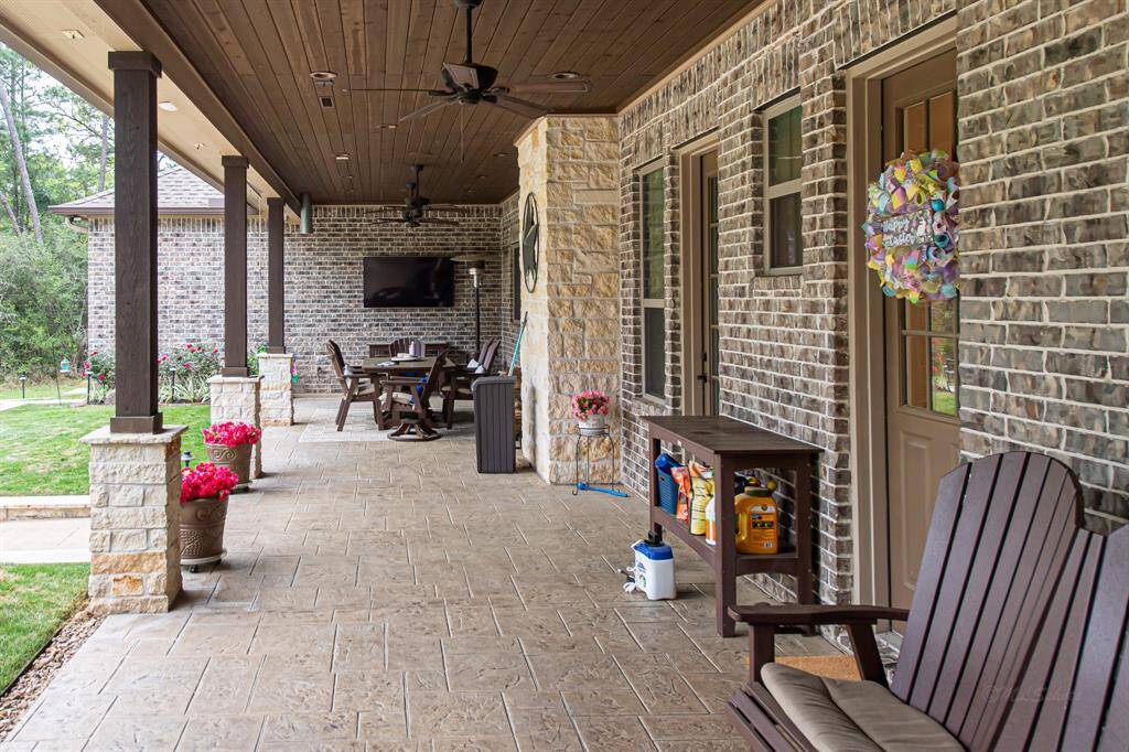 Back patio that is plumbed for a summer kitchen.