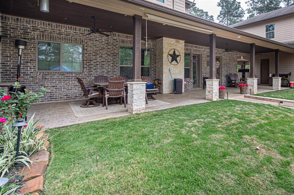 Back patio that is plumbed for a summer kitchen.