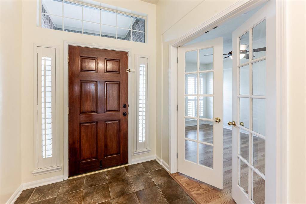 The home office with stylish French Doors.