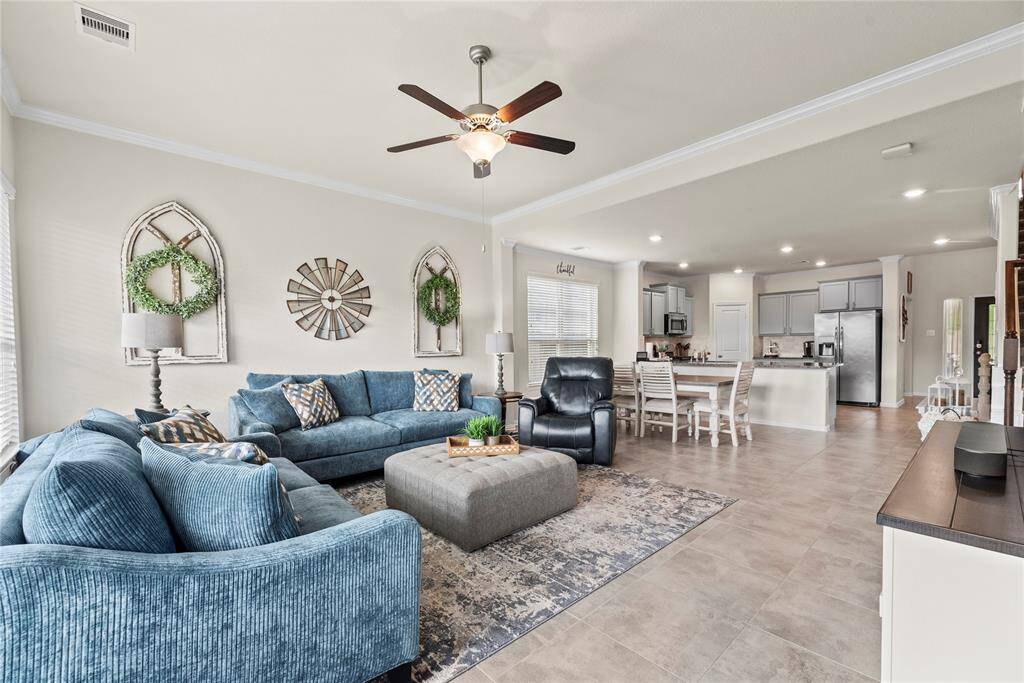 Family room looking towards the kitchen.