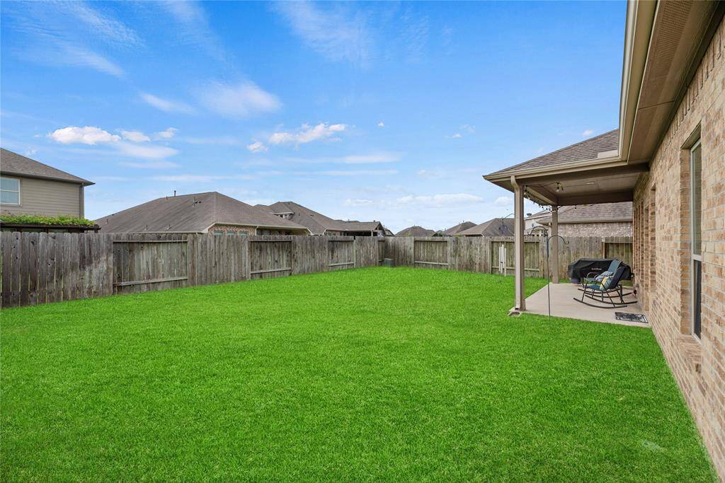 Large backyard.