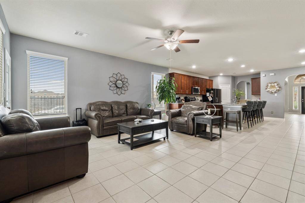 The living area and the kitchen are seamlessly connected.