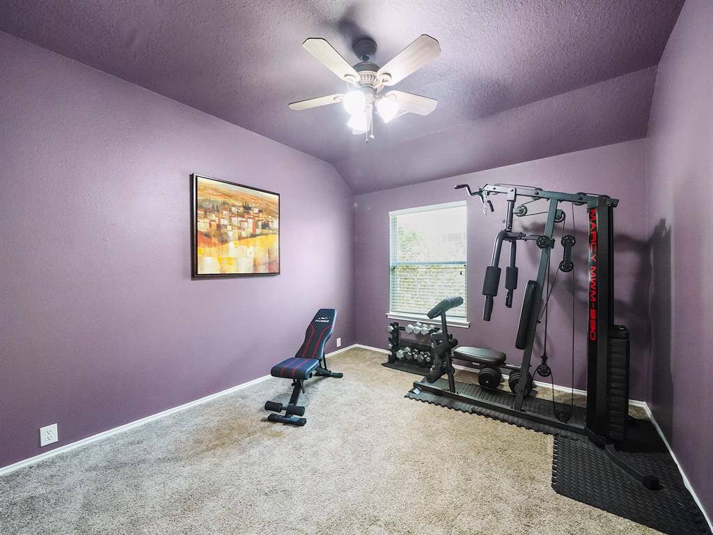 Secondary bedroom #2 is currently being used as an exercise room!