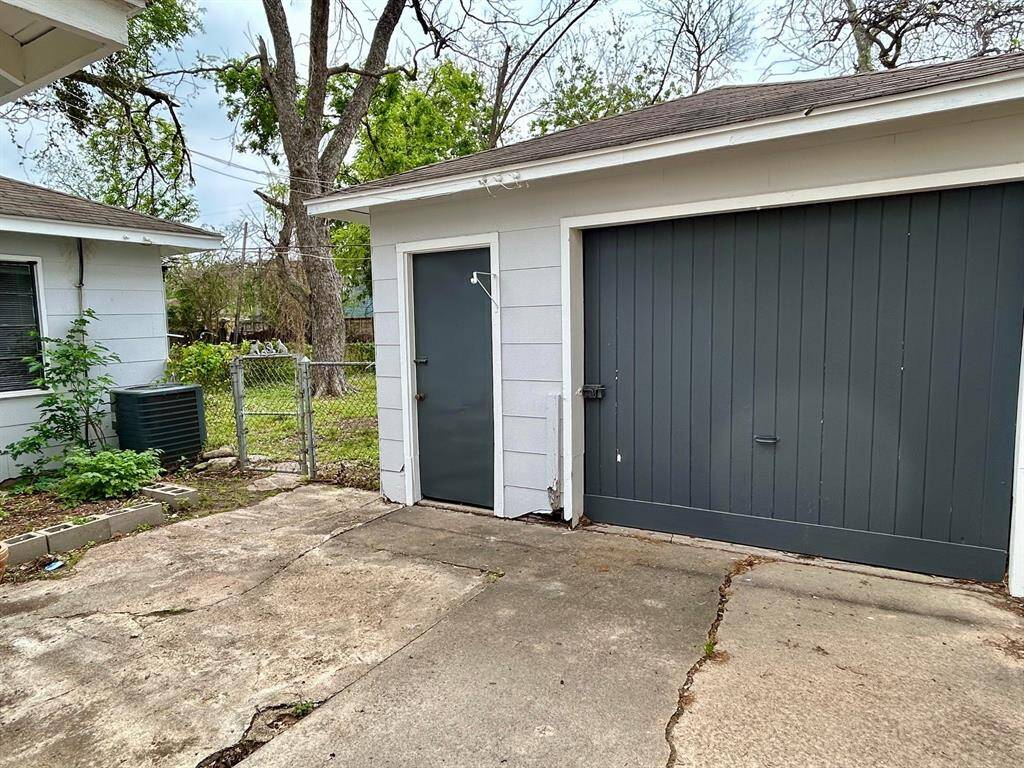 Oversized garage with storage space.