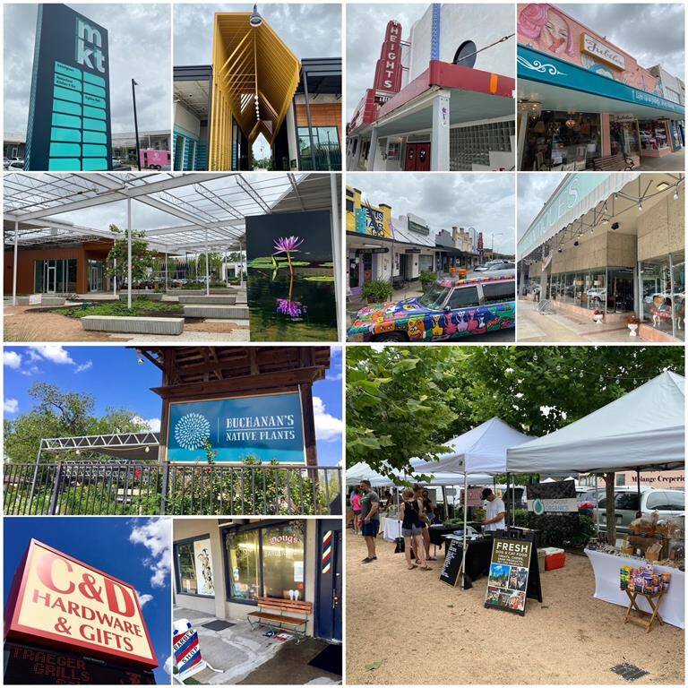 Lots of shopping in the Heights...from the M-K-T Marketplace and Heights Mercantile, the 19th St. boutiques and all the mom & pop shops in the area.
