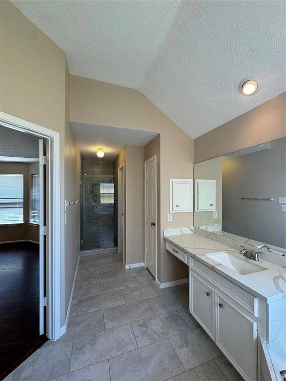 Walk in shower in master bathroom