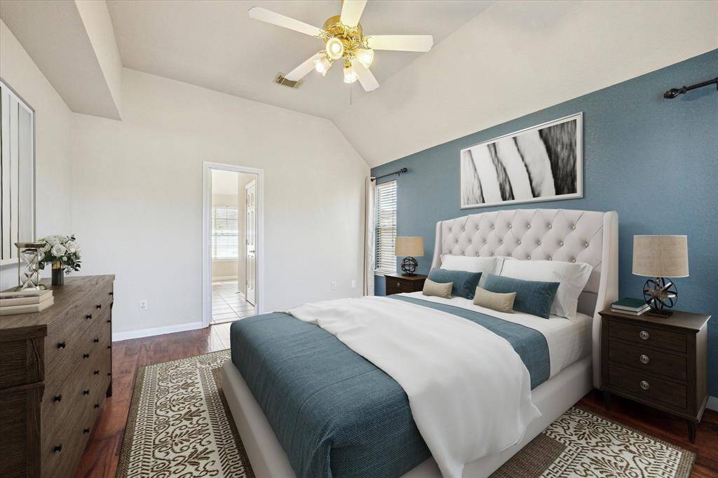 Primary bedroom virtually staged