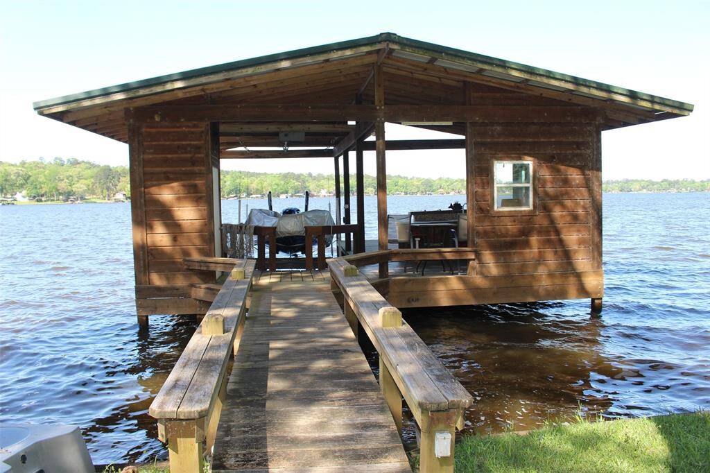 Look at this custom built entrance/bridge to the boat house.