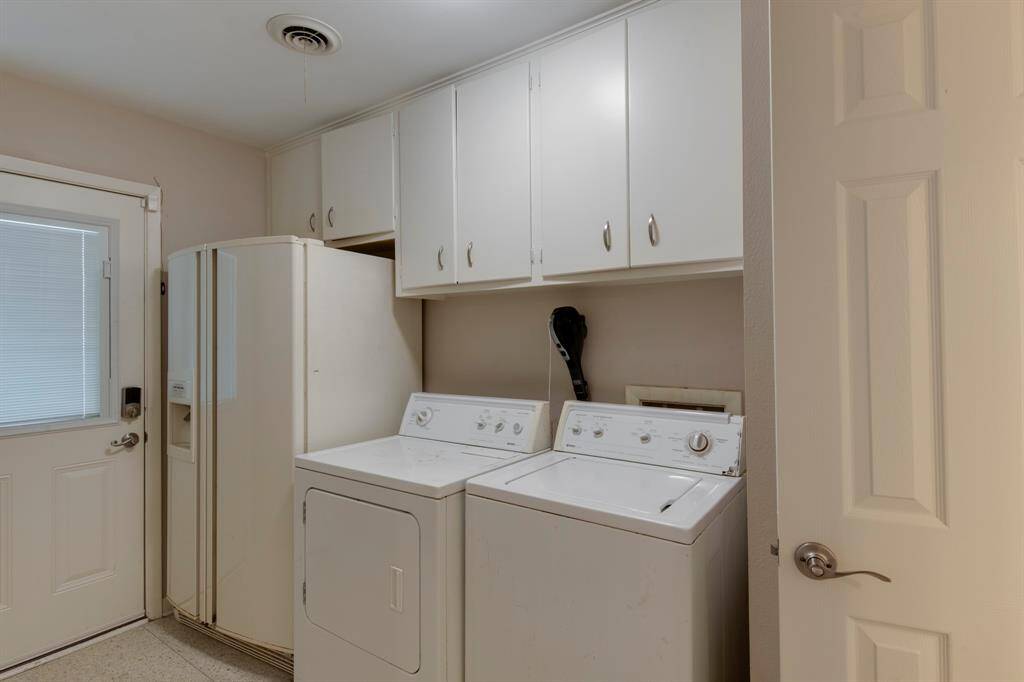 Utility room off the kitchen. Washer, dryer and second refrigerator stay with the home.