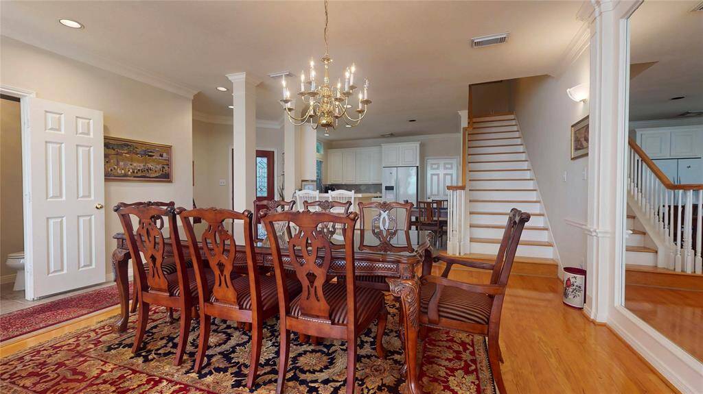 First floor living which is rare in Townhomes. Dining room