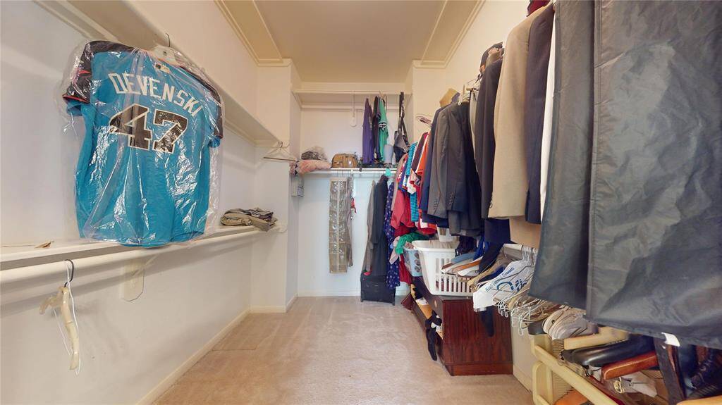Primary closet is huge