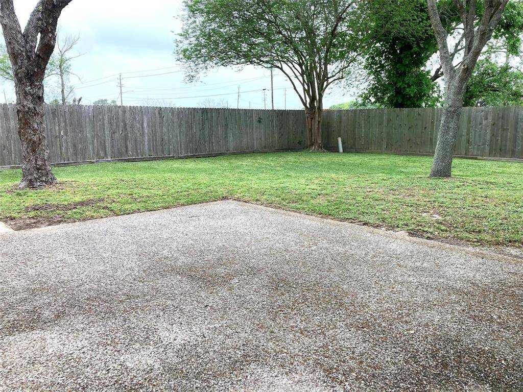 Back patio and spacious backyard.