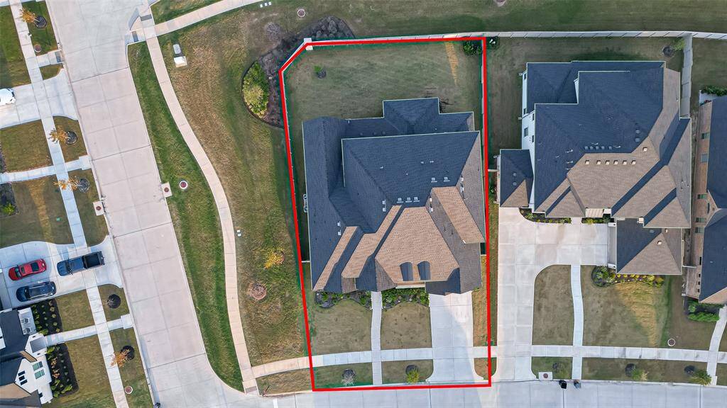 Aerial views of the home.