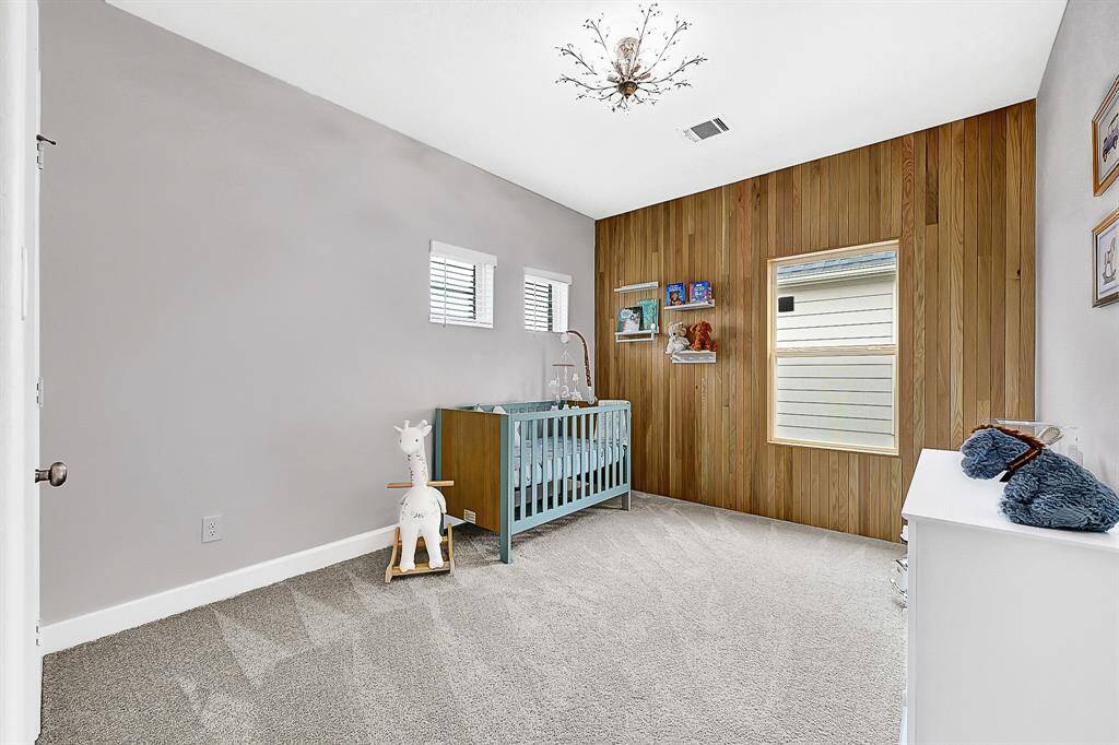 Bedroom with custom accent wall