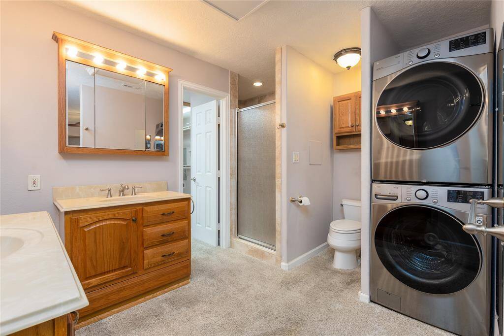 Washer and Dryer are stackable stay with the sale of the property.