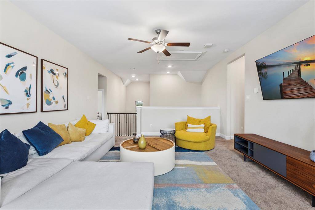 Spacious family and game room located on the second floor of the home.