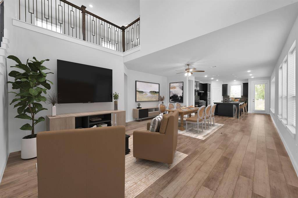 Virtually staged first floor living, dining and kitchen - life is good!
