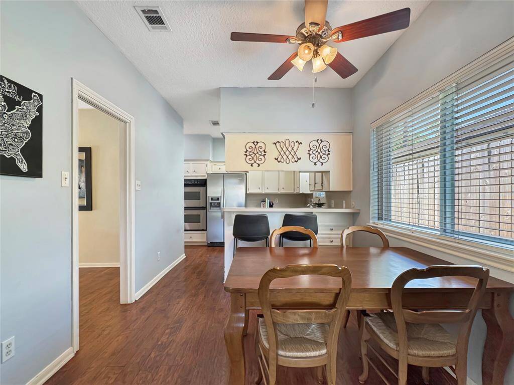 View of breakfast room and kitchen.
