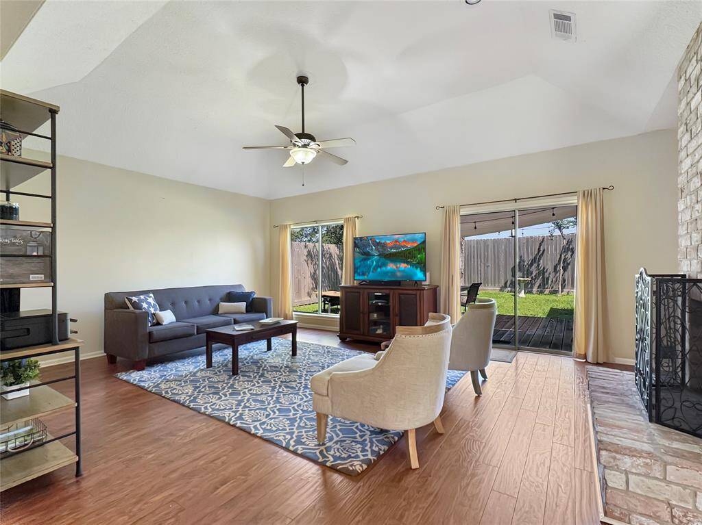 Large open living room with high ceilings.
