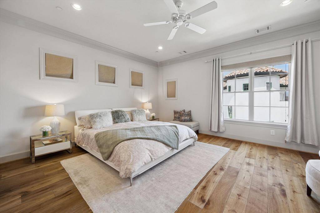 The luxurious owner’s retreat includes a private en-suite bathroom.