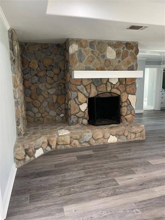 wood burning fireplace