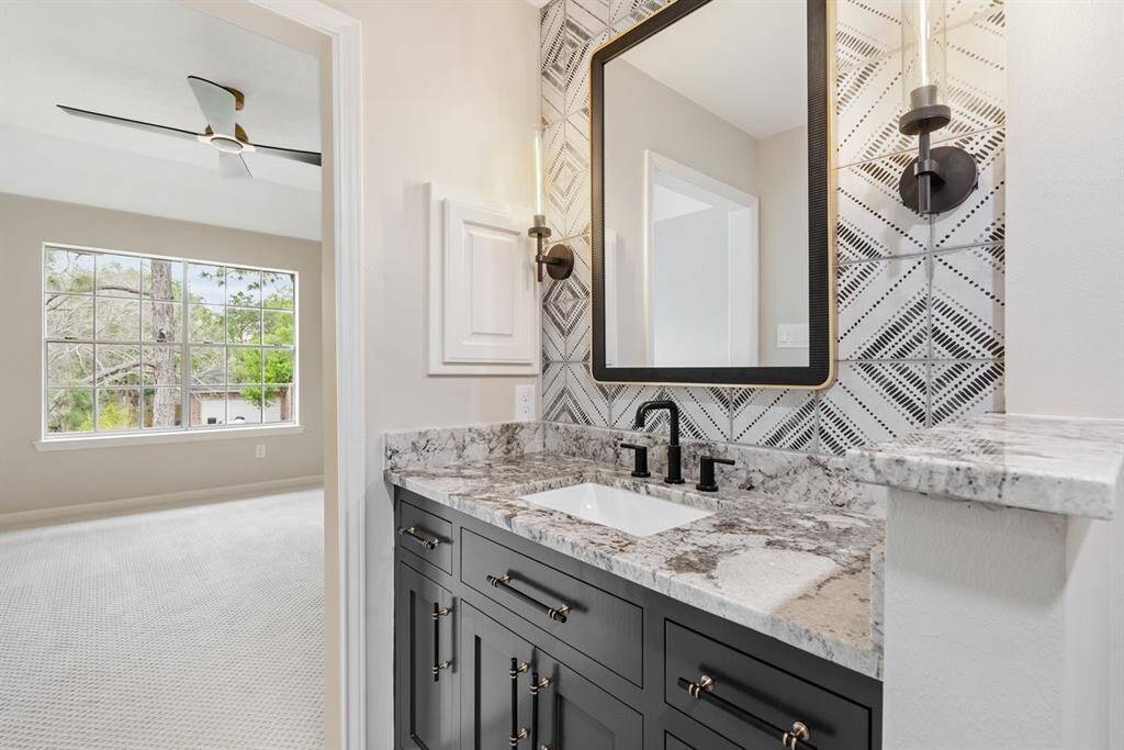 The ensuite bathroom has also been renovated, and makes a perfect guest suite!