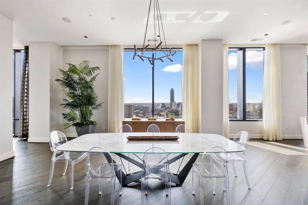 A large dining space is conveniently located off the kitchen.