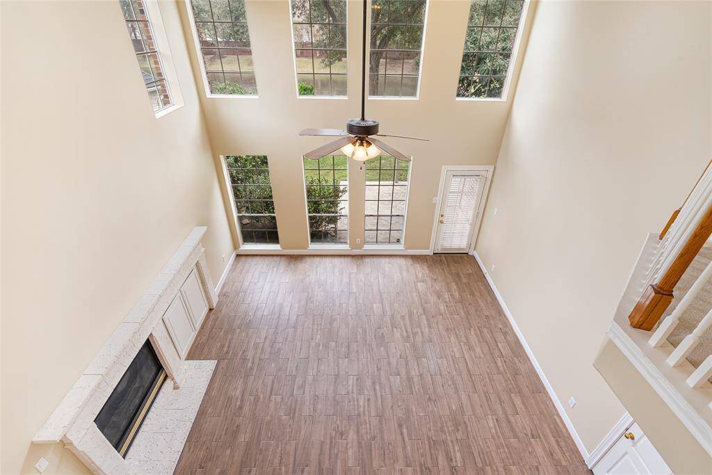 This is a view from upstairs looking at the living room, a great photo opp when you have a party!