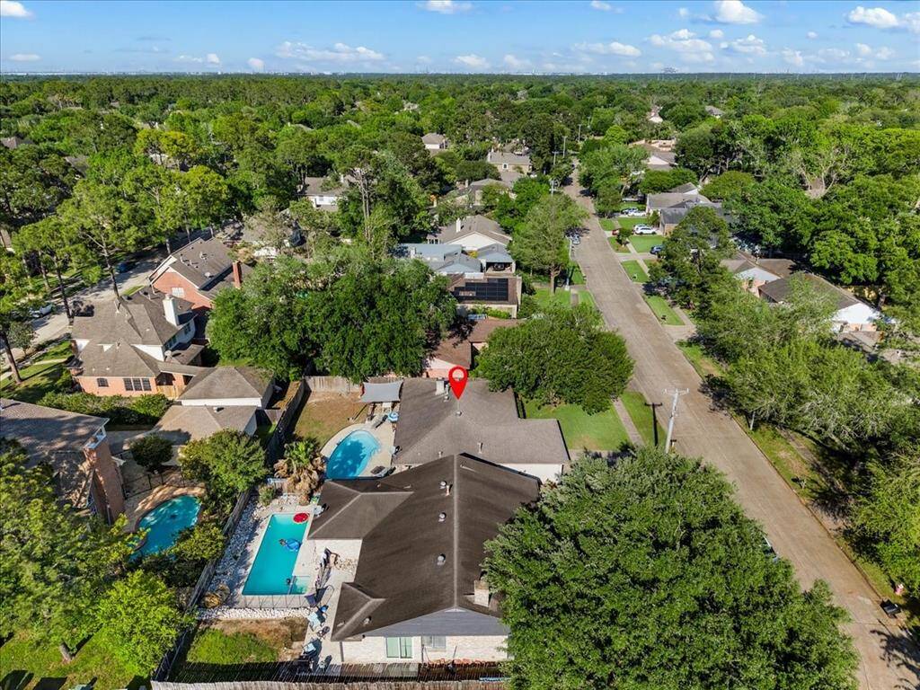 aerial view of the home.
