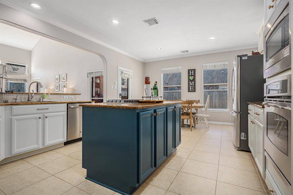 An abundance of cabinets and counter space