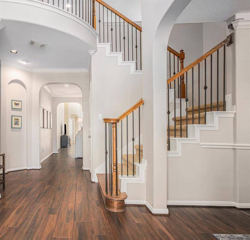 Staircase leading to the second level
