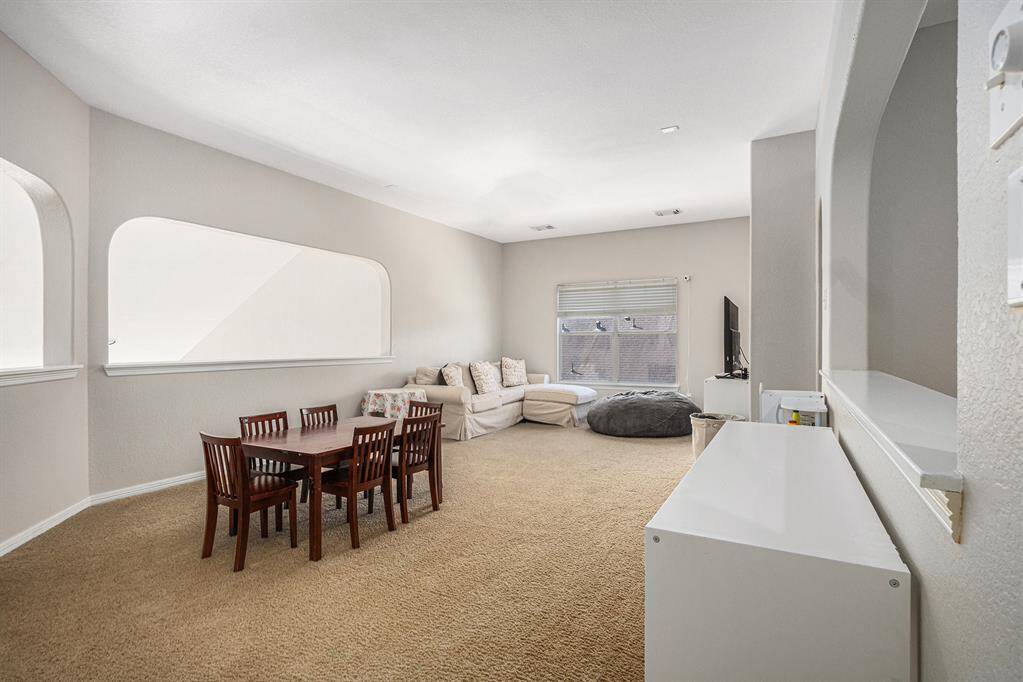 Expansive game room located on the second level