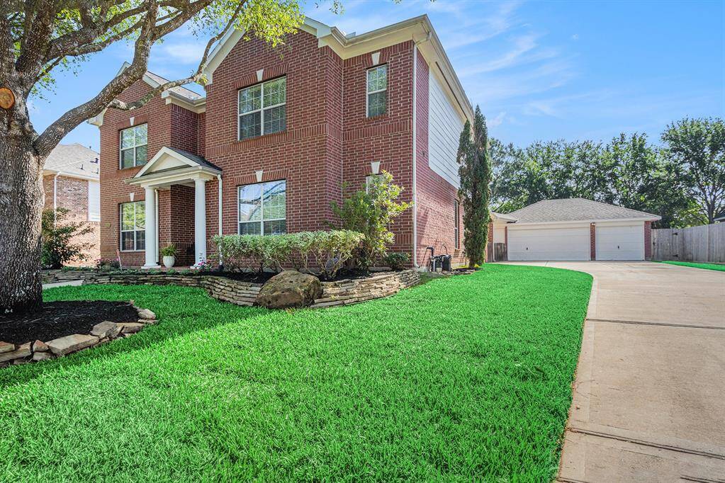 The home is situated on a quiet street