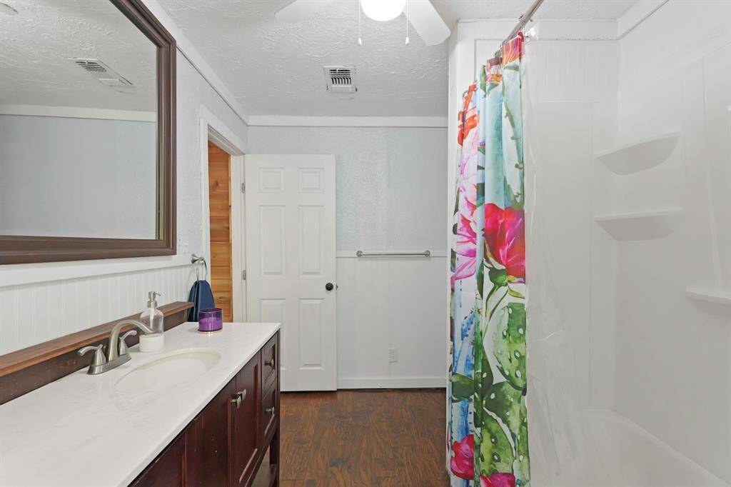 Downstairs remodeled full bathroom.