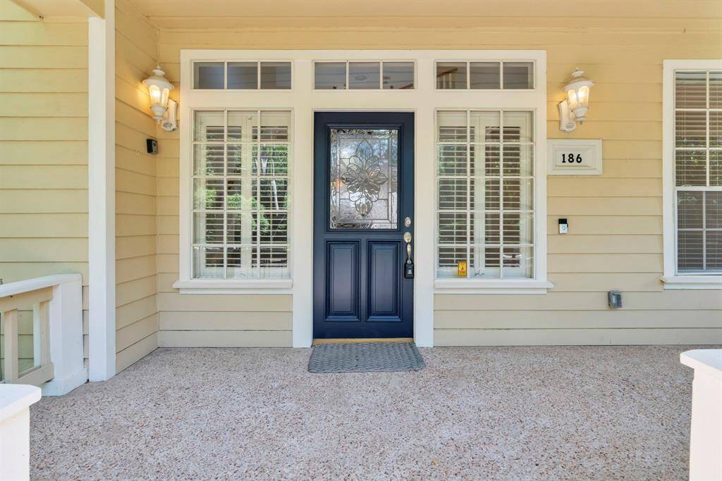 Freshly painted front door in navy