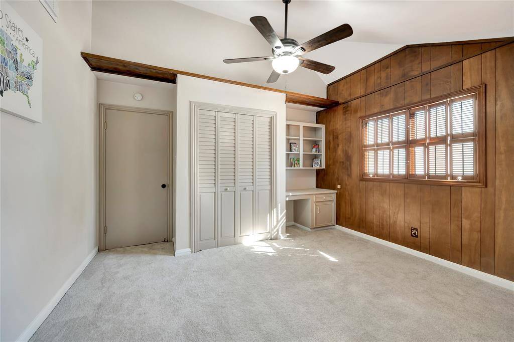 Bedroom 3 with Built-In Desk and Bookcase