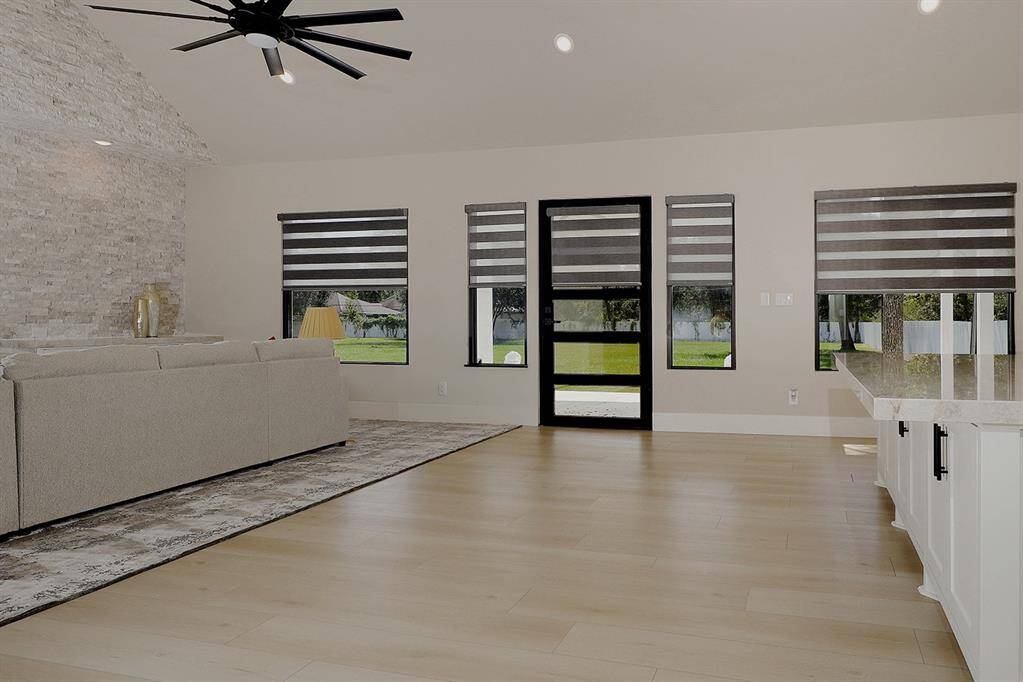 The west wing living area and kitchen open to a private patio as well.