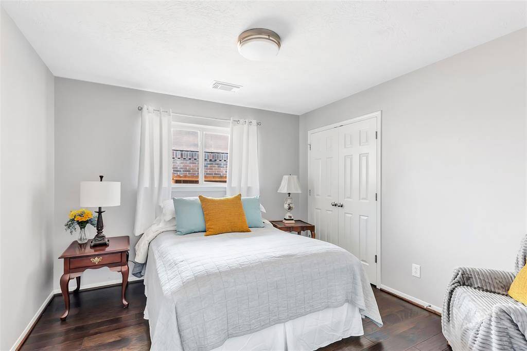 One bedroom with lots of light and closet space.