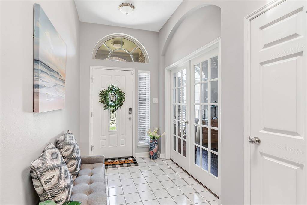 The welcoming entry with the home office at the front of the home.