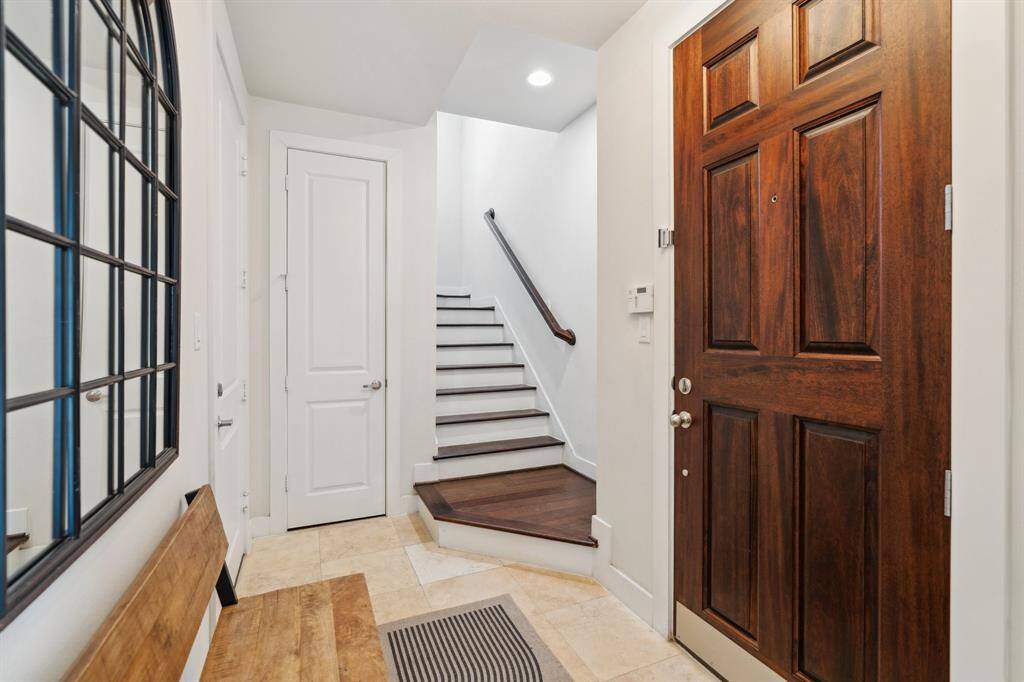 The dining area is just off the kitchen.